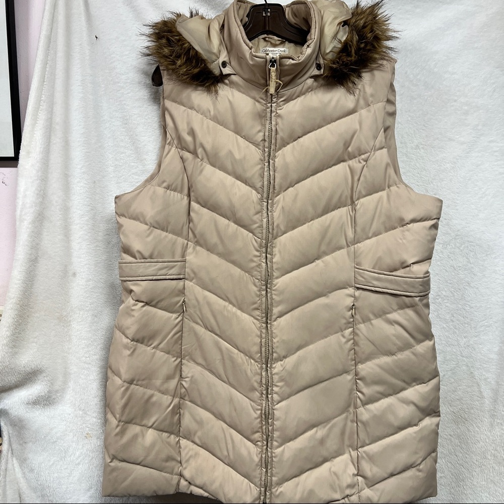 Coldwater Creek Long vest down feathers extra large